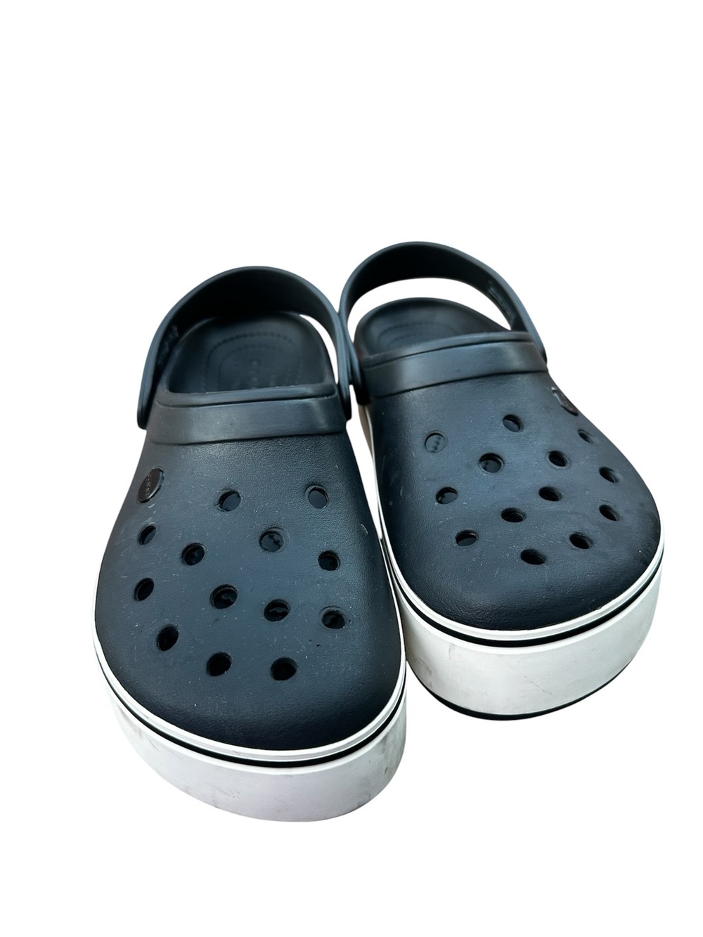 CROCS Black and White Platform Clogs Women’s #9